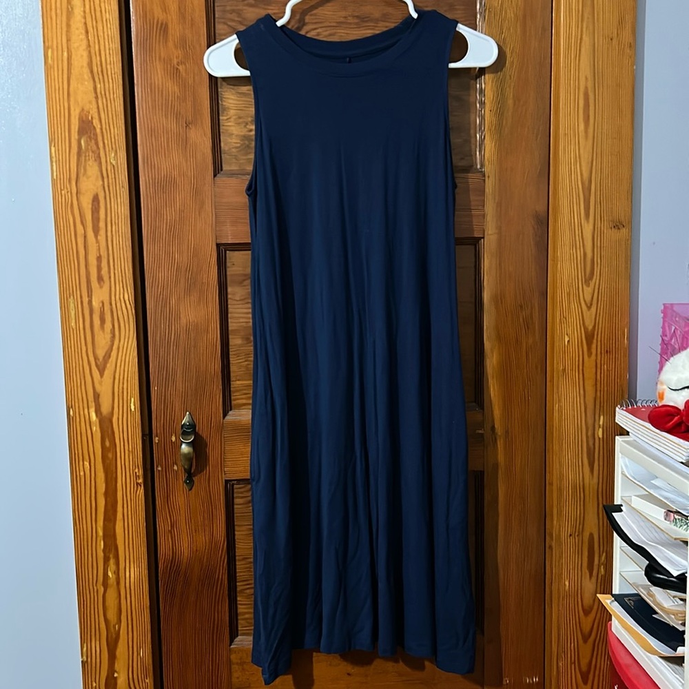 Time and Tru Navy Sleeveless Dress, Size Small (4-6)